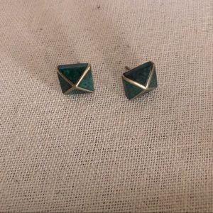 Malachite Pyramid Studs